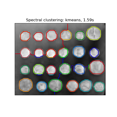 Spectral clustering: kmeans, 1.59s